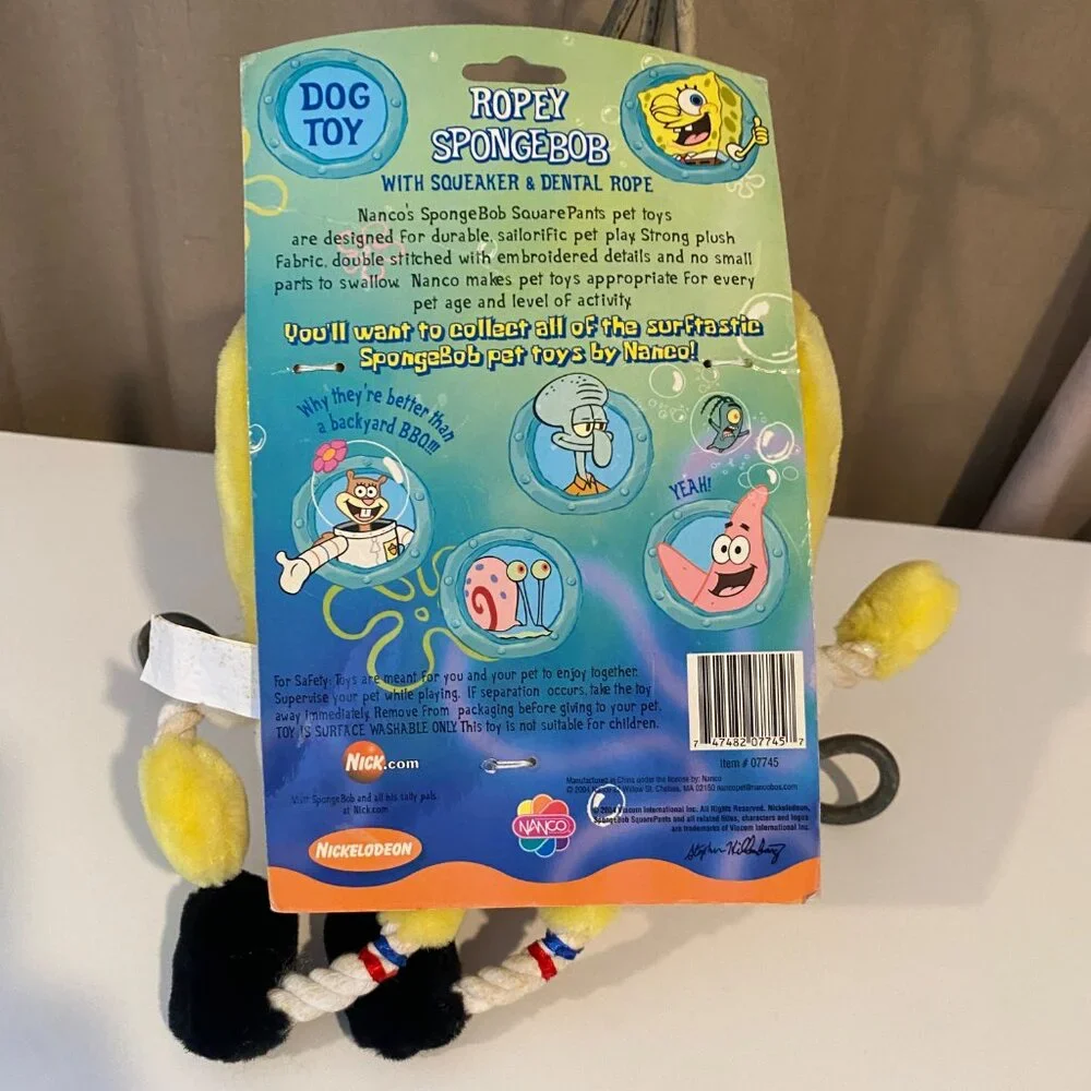 RARE SpongeBob Ropey Dog‎ Toy by Nickelodeon – New with Tag